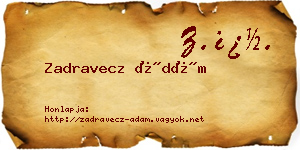 Zadravecz Ádám névjegykártya