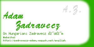 adam zadravecz business card